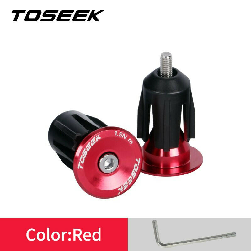TOSEEK Bicycle Grip Handlebar End Cap Aluminium Alloy Lock MTB Handlebar Grips End Plugs for Bike Handlebar Accessory 1 Pair-WAYBIKER