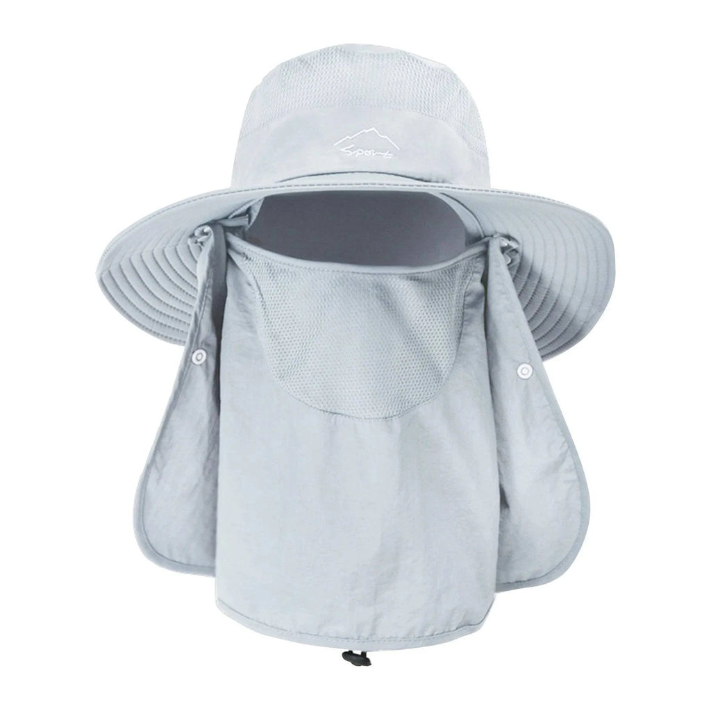 Outdoor Sun Hat UV Protection Wide Brim Neck Flap Face Cover Multifunctional Cap for Hiking Fishing Beach-WAYBIKER