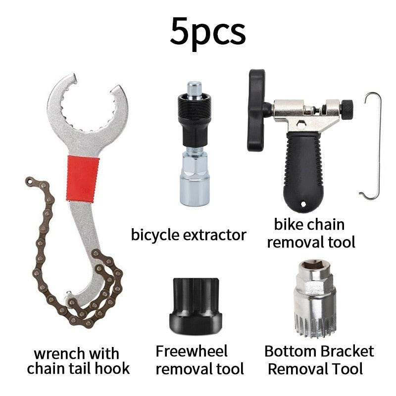 Bicycle Multitool Repair Tool Set Kit Remover Freewheel Crank Puller Spoke Nipple Wrench Spanner Chain Breaker Bicycle Tools MTB-WAYBIKER