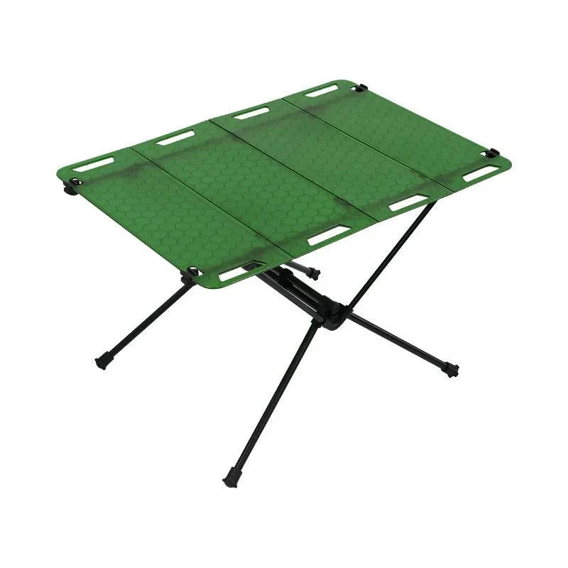 Outdoor Portable Folding Aluminum Alloy Table, Camping Barbecue Tactical Table, Translucent Folding Storage Table-WAYBIKER