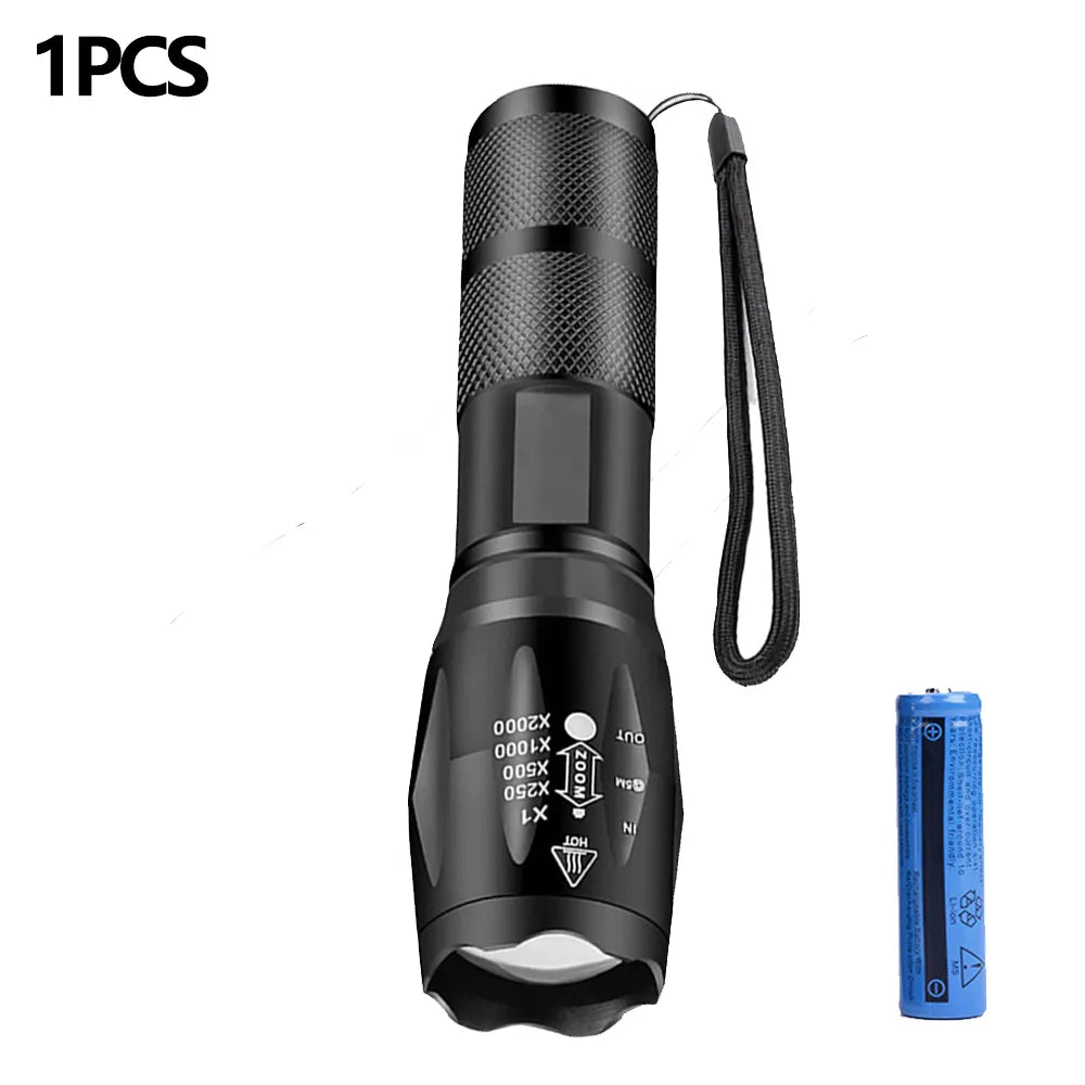 Outdoor handheld Flashlight Small Strong Light Portable Outdoor Rechargeable Super Bright Work Light Multifunctional Flashlight-WAYBIKER