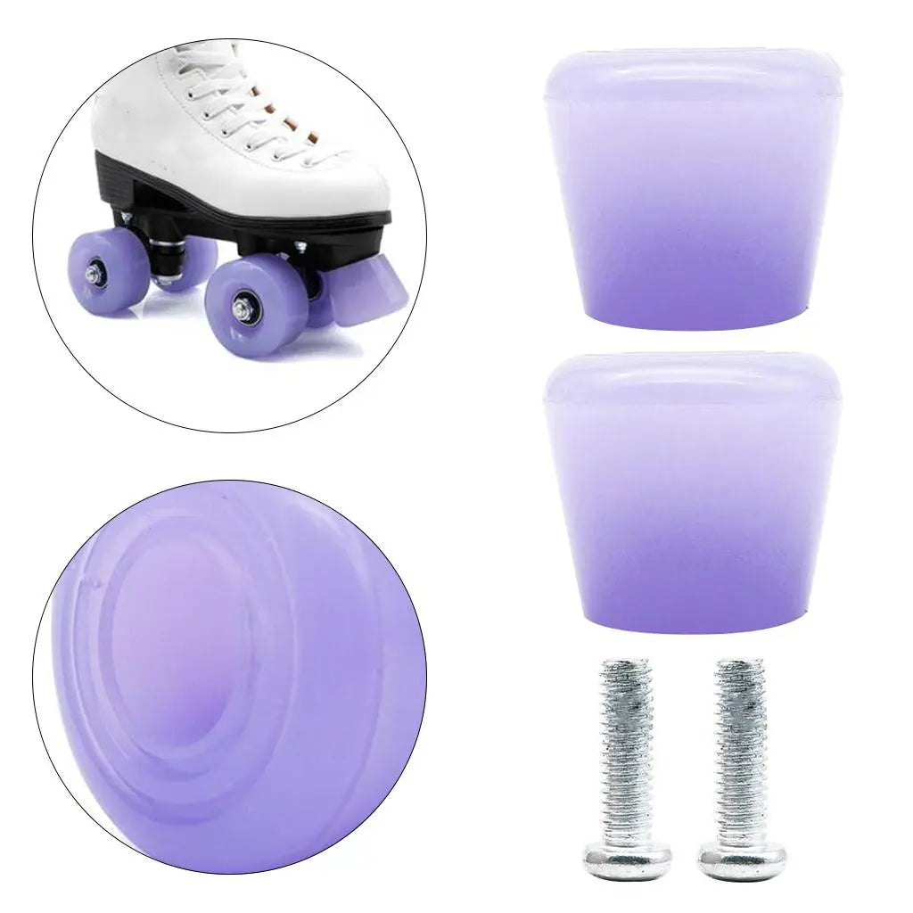 Pack of 2 Roller Skates Brake Inline Skates Roller Brake Blocks Anti-Slip Safety Toe Stoppers Skating Practice-WAYBIKER