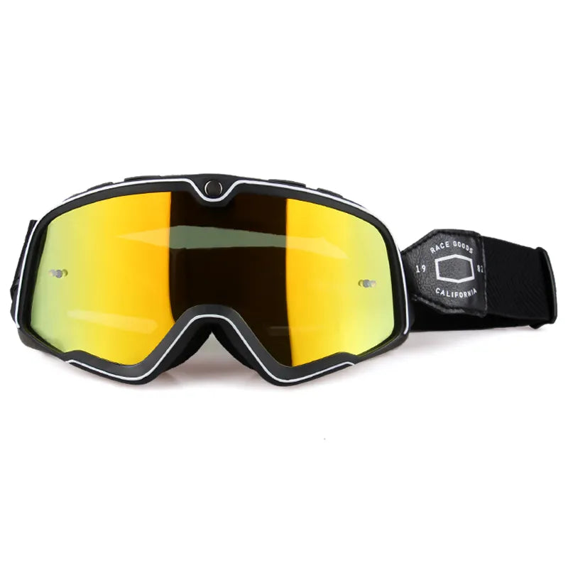 Retro Bicycles Goggles Ski Glasses Sunglasses ATV Goggles Non-slip Belt AntiUV Cafe Racer Chopper Cycling Racing Free shipping-WAYBIKER