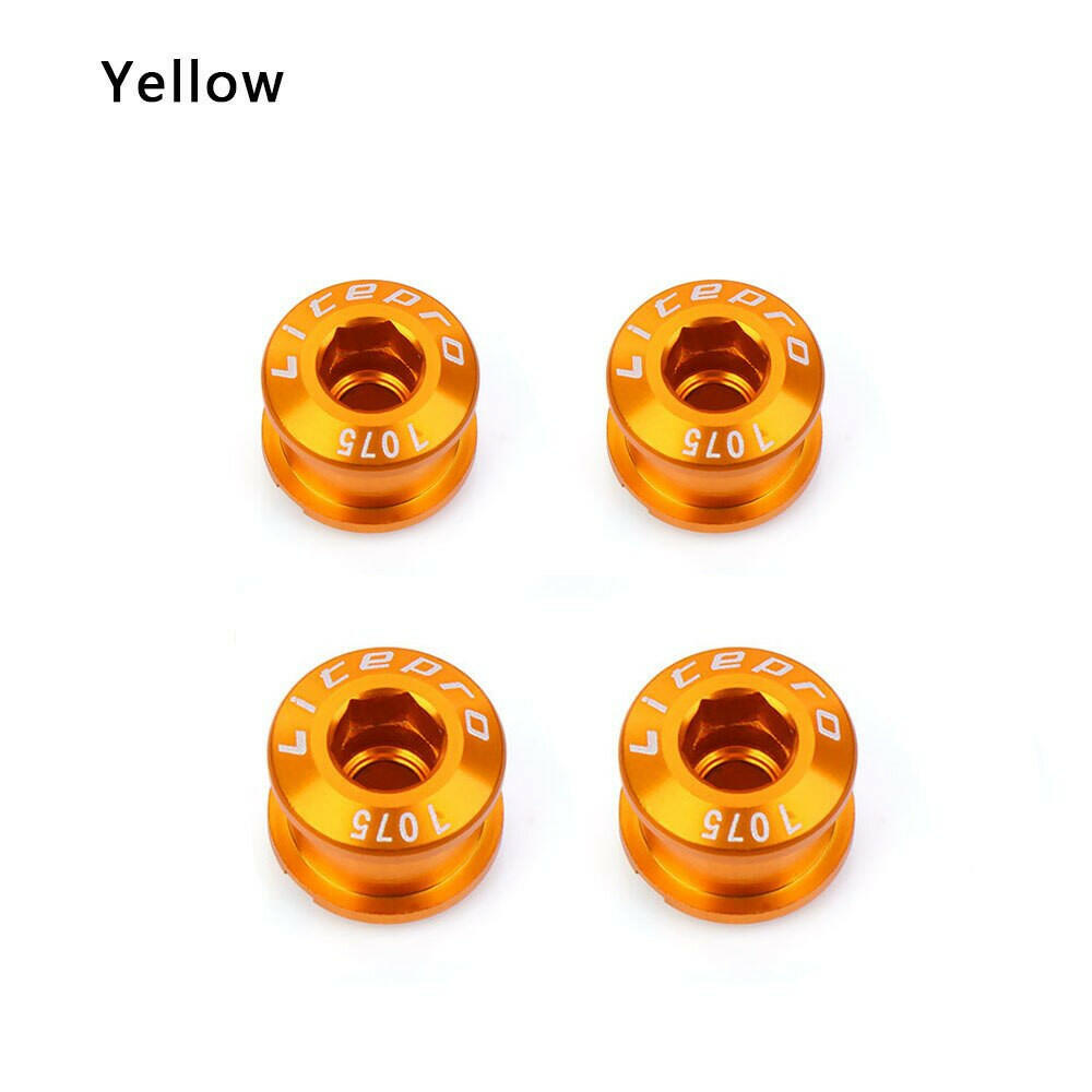 4Pcs MTB Bicycle Chainwheel Screws Cycling Chainring Wheel Bolt Alloy 7075 Road Bike Disc Screws for Crankset Parts-WAYBIKER