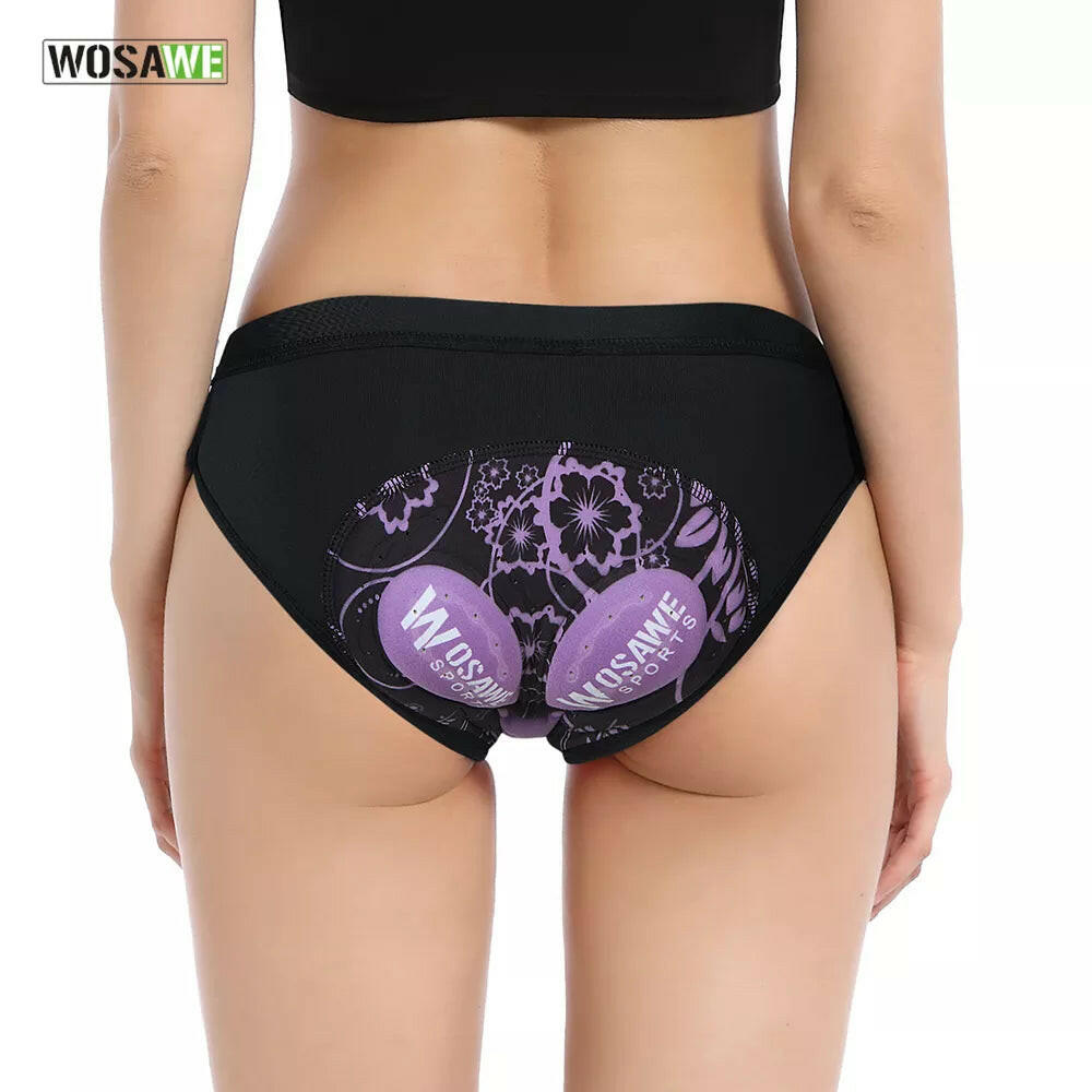 WOSAWE Women's Cycling Shorts Mtb Bicycle Briefs Underwear 3D Padded Printing Pad Road Bike Triangle Underpants-WAYBIKER