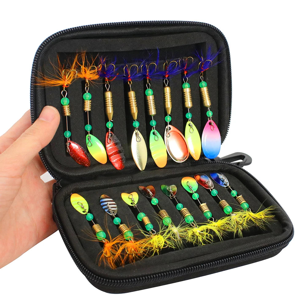 16pcs/20pcs Set Fishing Spoons Lures Metal Baits Set forCasting Spinner Fishing Bait with Storage Bag Case For Outdoor Fishing-WAYBIKER