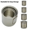 4pcs Camping Water Cup Coffee Mug with Foldable Handles Stainless Steel Cup Set for Outdoor Camping Hiking Fishing Backpacking-WAYBIKER