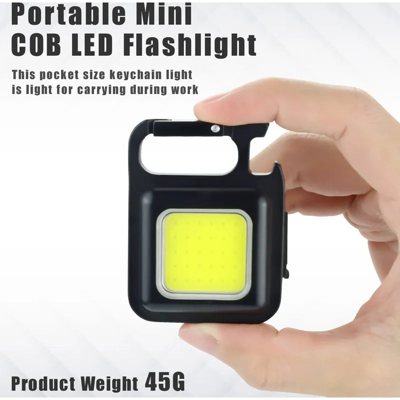 Mini LED Flashlight Work Light 700LM rechargeable Glare COB Keychain Light Portable Flashlight 500mAh Outdoor Camping Hiking-WAYBIKER