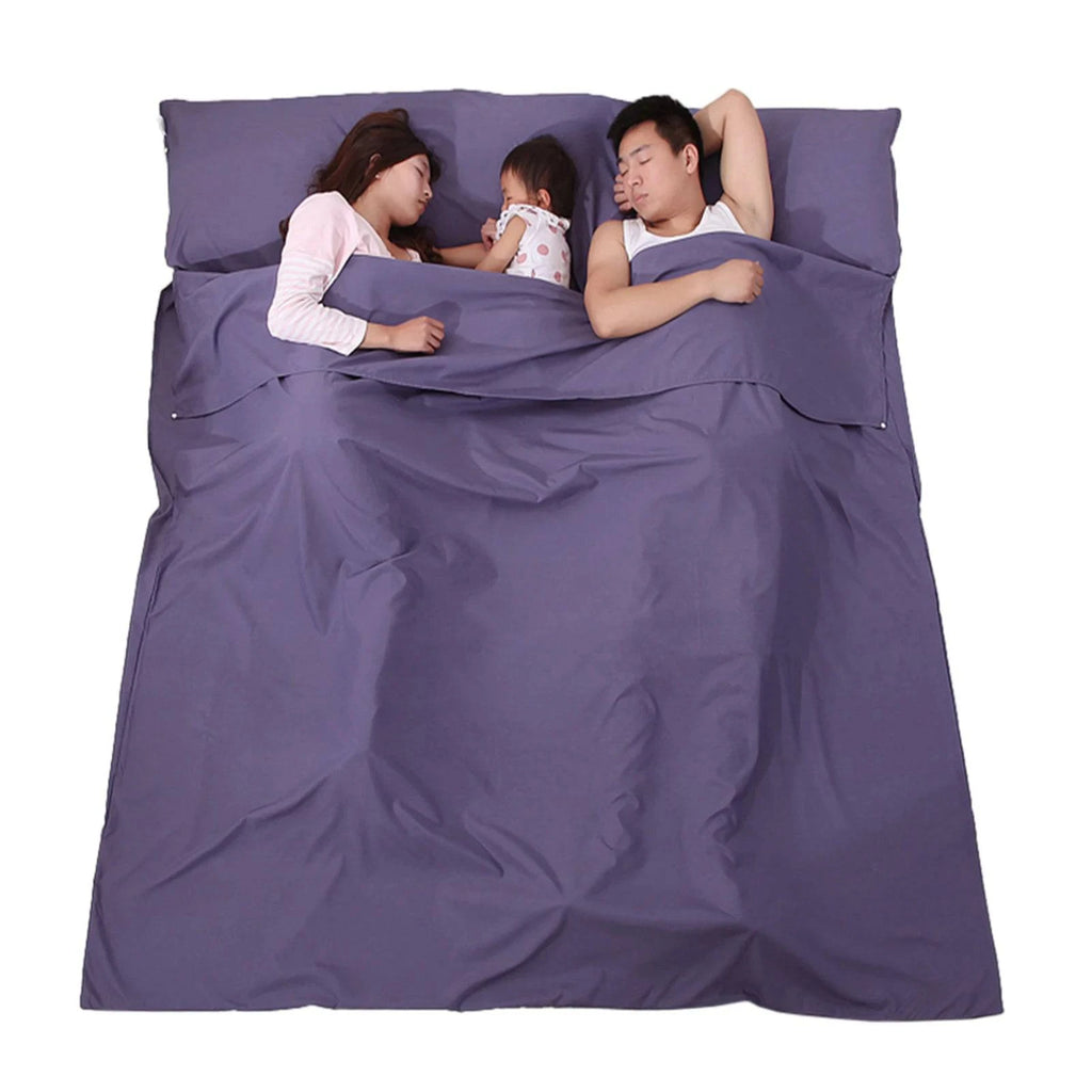Lightweight Sleeping Bag Liner Portable Sleeping Sack Outdoor Camping Hotel Travel Single Double Sheet for Backpacking Hiking-WAYBIKER