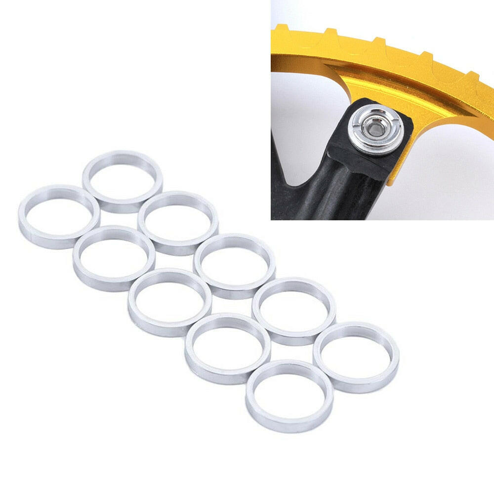 10 Pcs Bicycle Double Disk Change Single Disk Dental Plate Washer Chain Wheel Plate Screw Gasket Crankset Bolt Ring-WAYBIKER