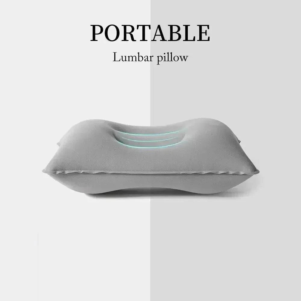 Portable Fold Inflatable Air Pillow Outdoor Travel Sleeping Camping PVC Neck Stretcher Backrest Plane Comfortable Pillow-WAYBIKER