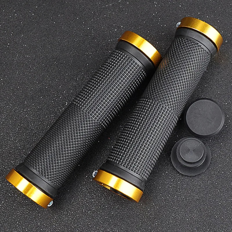 Lebycle 1 Pair Handlebar Grip Bicycle Grip Bicycle Rubber Grip Aluminum MTB Electric Bicycle Bilateral Locking Handle 128mmx33mm-WAYBIKER