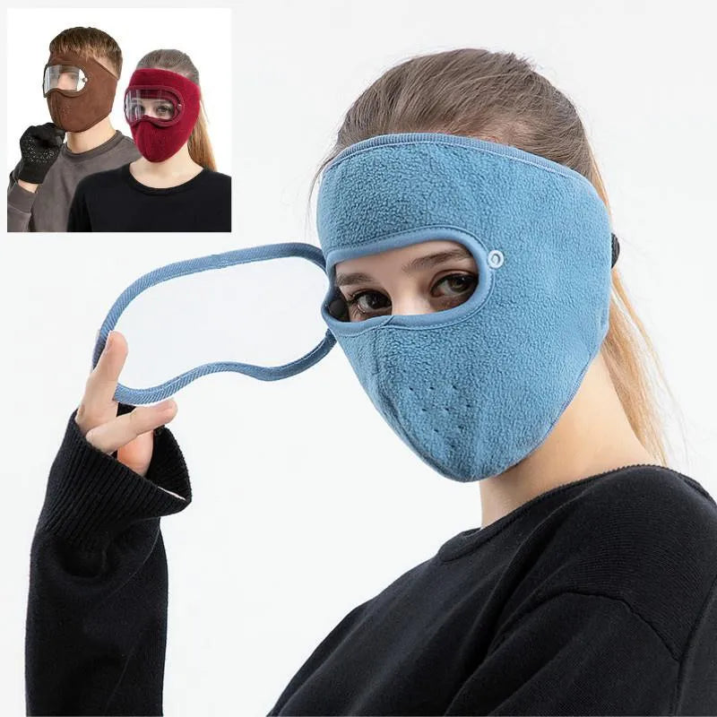 Dust-proof Cycling Bike Full Face Mask Windproof Winter Warmer Scarf Bicycle Snowboard Ski Masks with Anti-UV glasses Men Women-WAYBIKER