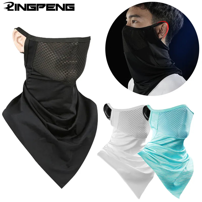Mask Ice Silk Breathable Anti-UV Cycling Facemask Washable Quick Drying Face Cover Comfortable Fabric Face Mask Sun Protection-WAYBIKER