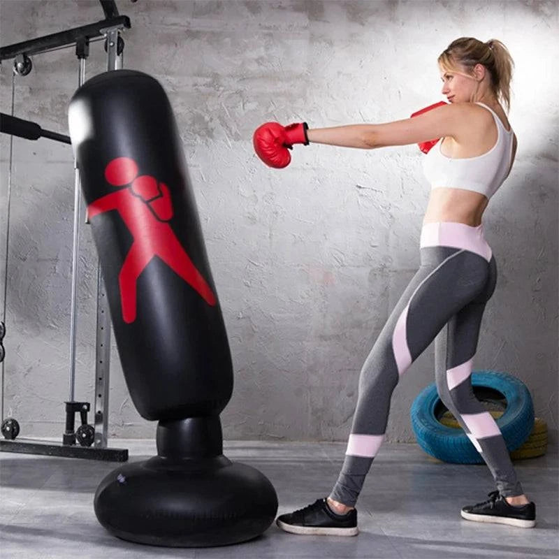 Boxing Punching Bag Boxing Muay Thai Inflatable Boxing Bag Training Pressure Relief Exercise Punching Stand Fitness Equipment-WAYBIKER