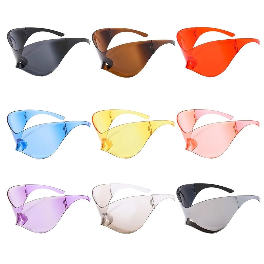 Oversized Wrap Around Punk Y2K Sunglasses Goggle Futuristic Sunglasses for Men Women Sport Sun Glasses Chic Riml Sunglasses