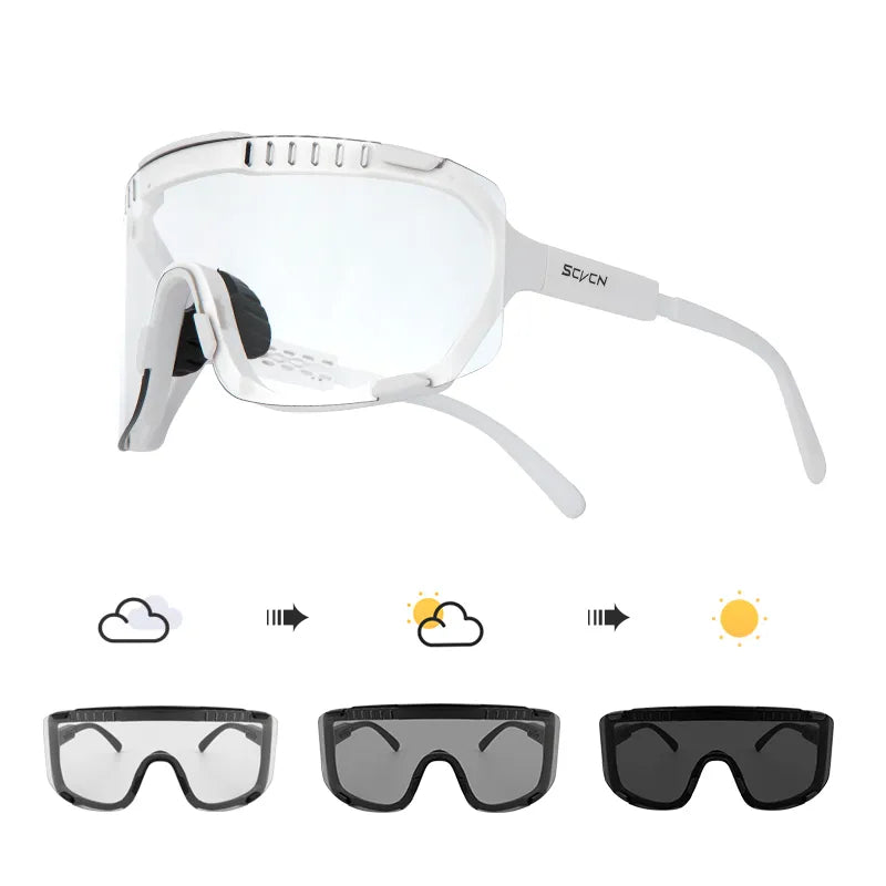 SCVCN Photochromic Sunglasses for Men Cycling Glasses Mountain Bike Road Bicycle Eyewear Pock Cycle Goggles UV400 MTB Biking-WAYBIKER