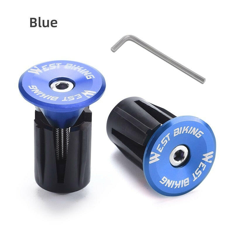WEST BIKING Colorful Handlebar End Plugs With Tools Alunimum Alloy Road Bike MTB Handle Bar End Cap Expansion Plugs 22-24mm-WAYBIKER
