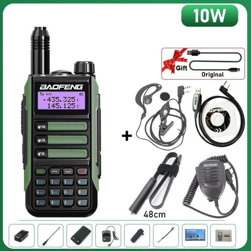 BaoFeng UV-16 Plus Walkie Talkie High Power USB C 10KM Long Range UV-16 Two Way Radio Dual Band Waterproof Transceiver FM Radio-WAYBIKER