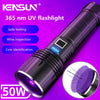 365nm UV Flashlight Fluorescent Antigen Reagent Detection Lamp UV Black Mirror Woodruff  Special Identification-WAYBIKER