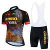 2023 Team JUMBO VISMA Cycling Jersey Set 19D Bike Shorts Set MTB Ropa Ciclismo Mens Short Sleeve Bicycle Shirts Maillot Clothing-WAYBIKER
