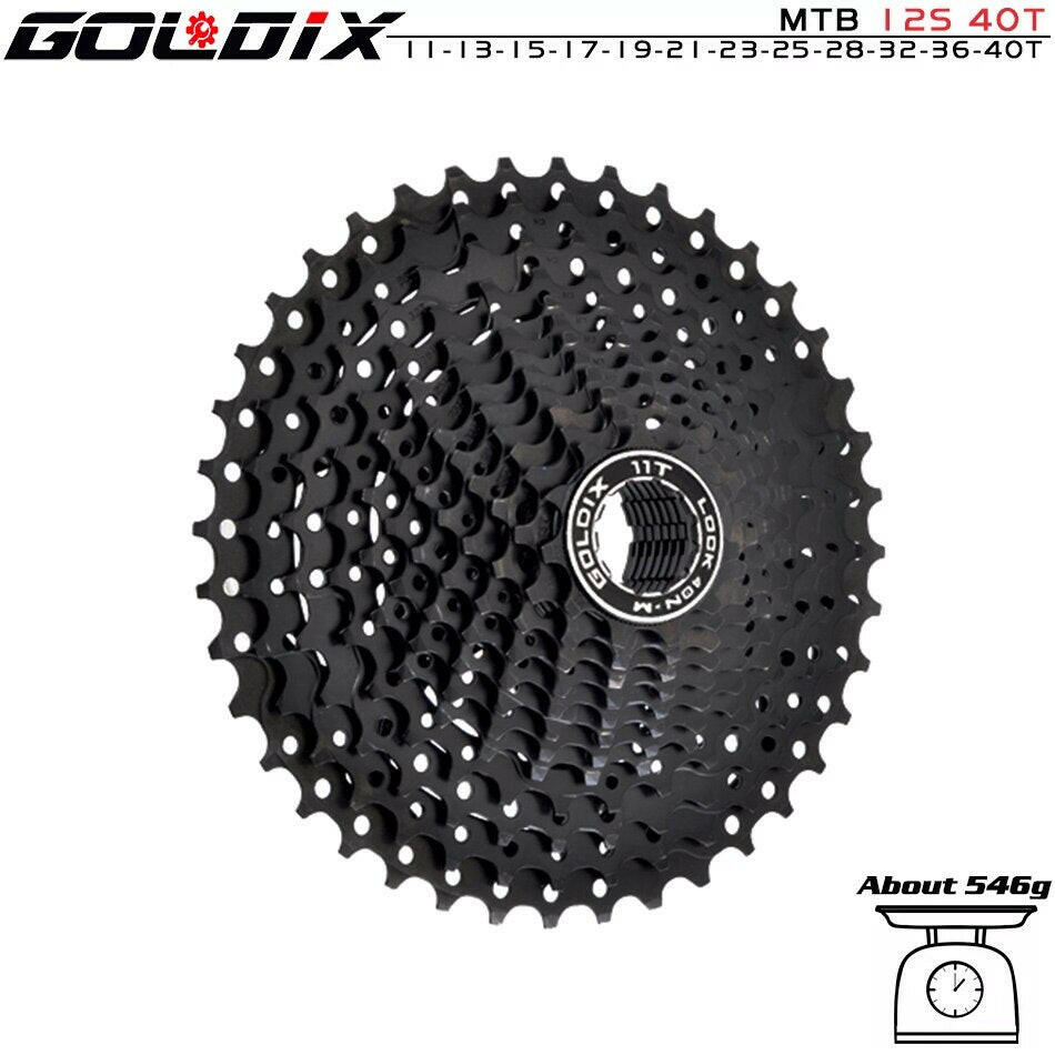 GOLDIX Black MTB Cassete 8/9/10/11/12 Speed 40/42/46/50/50T K7 8/9/10/11/12v Bicycle Freewheel Bicycle Sprocket for Shimano/SRAM-WAYBIKER