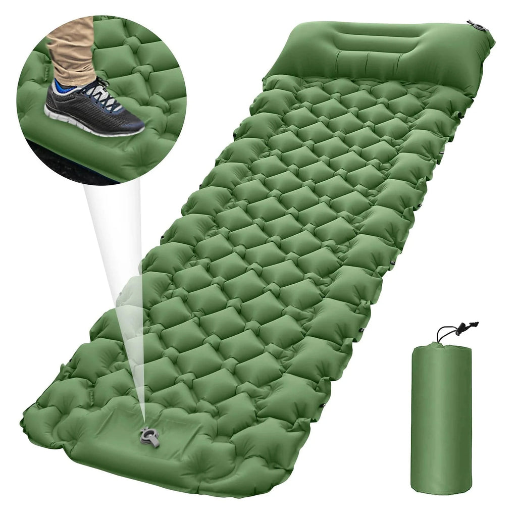 Ultralight Sleeping Pad Portable Outdoor Camping Mat Inflatable Air Mattress Outdoor Hiking Trekking Picnic Sleeping Mat Single-WAYBIKER