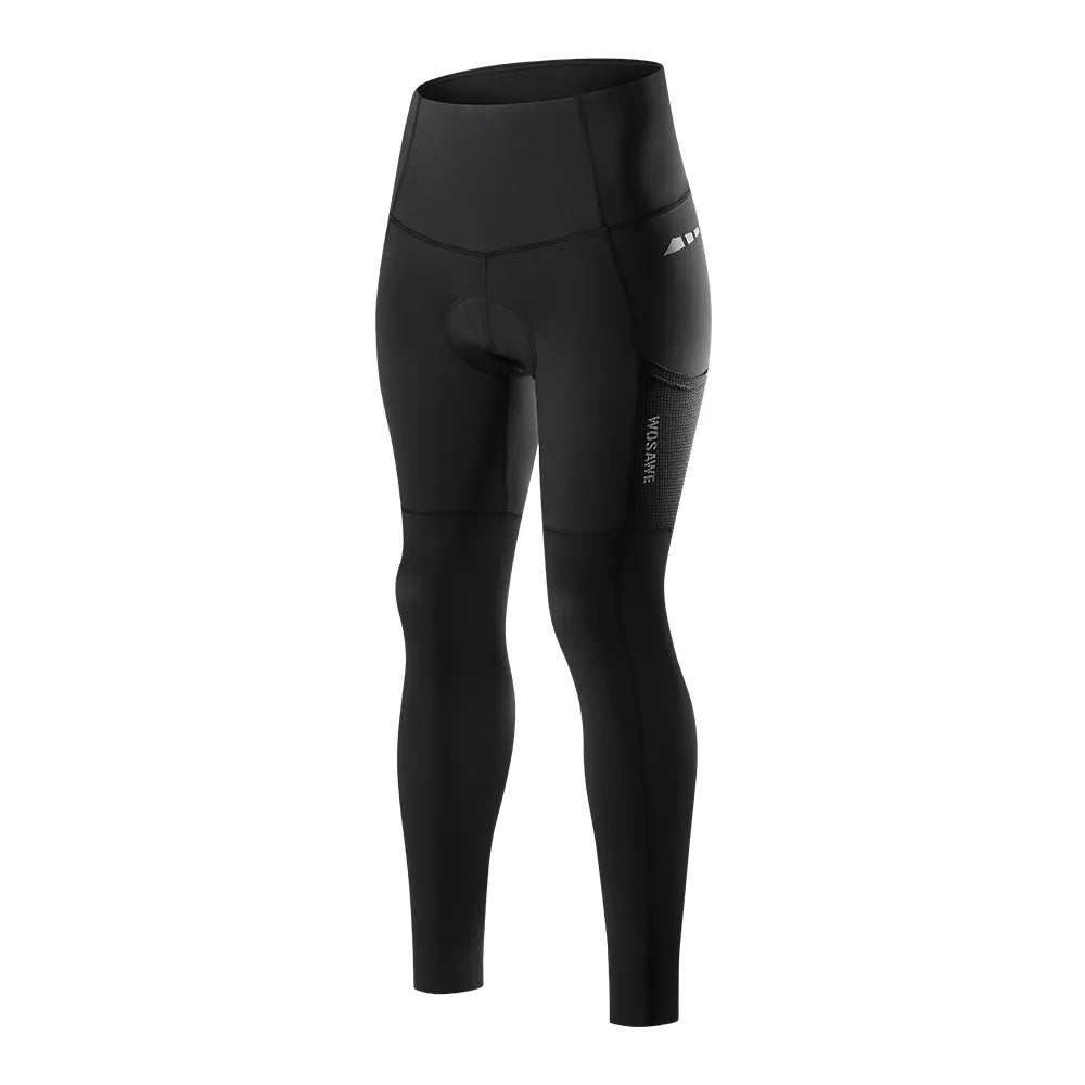 WOSAWE Women's Cycling Long Pants 5D Padded Reflective Pants MTB Biking Tights Bicycle Leggings Running Fitness Sports Trousers-WAYBIKER