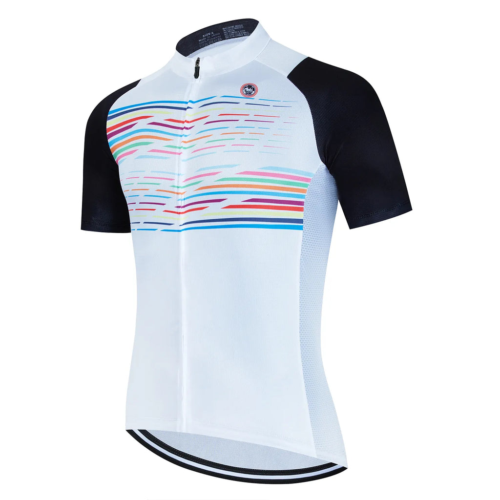2023 New Men Short Sleeve Bicycle Jersey Summer Cycling MTB Bike T-shirt Outdoor Cycling Jersey Bike Clothing Quick drying-WAYBIKER