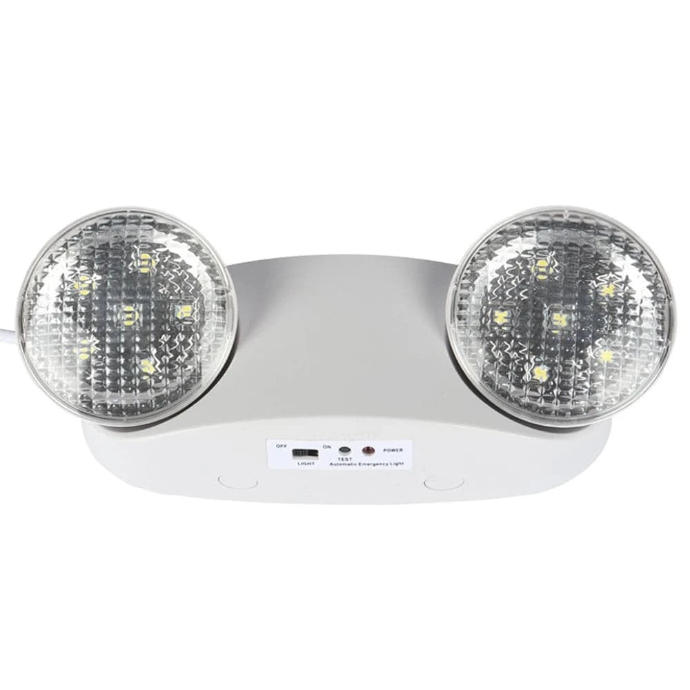 LED Emergencies Light Dual-Heads Rotatable Light with Battery Backup for Home Office School Hotel Mall Warehouse-WAYBIKER