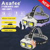 Asafee 816S/816 2 * COB ultra bright outdoor headlight induction work light repair multiple gear press built-in battery Type-C