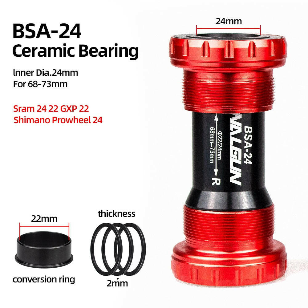 Walgun Bicycle Bottom Bracket BSA Thread Kit Road MTB Bike Frame 68/73 for Axis 24/22 and 29/30mm for Shimano SRAM GXP Crankset-WAYBIKER