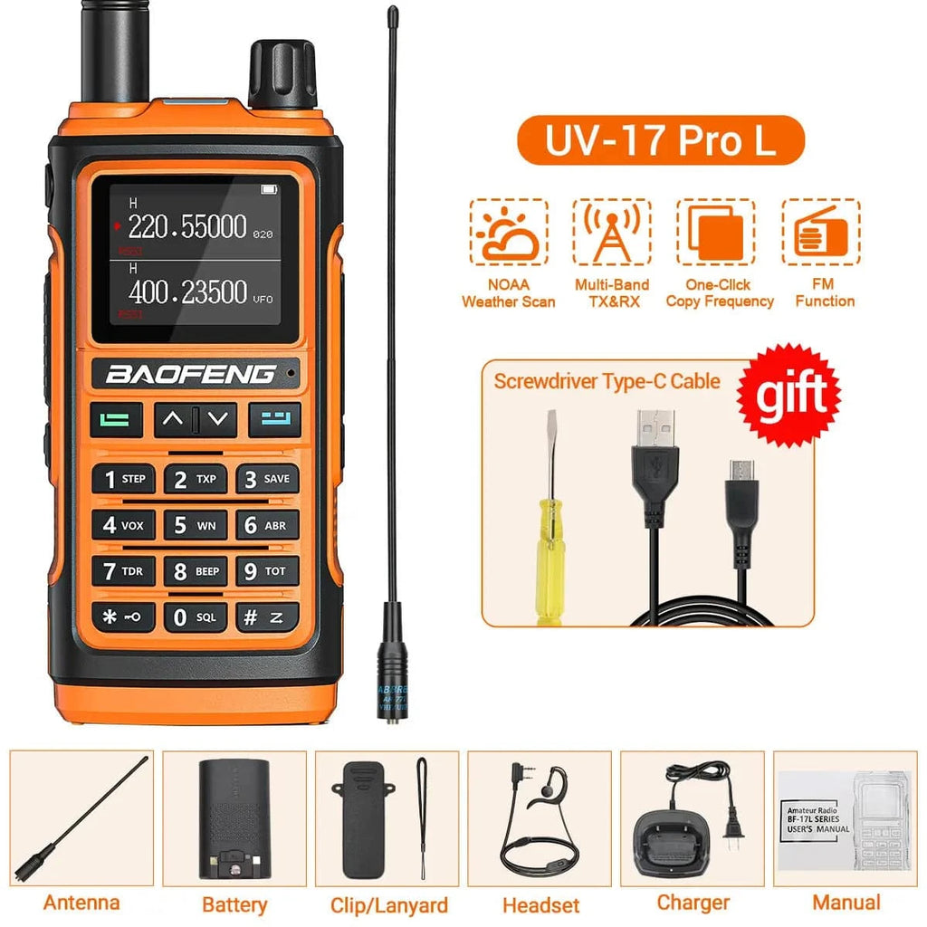Baofeng UV-17 Pro V2 Walkie Talkie Wireless Copy Frequency 999CH Long Range Upgrade UV-5R K5 21 Pro Protable Two Way Ham Radio-WAYBIKER