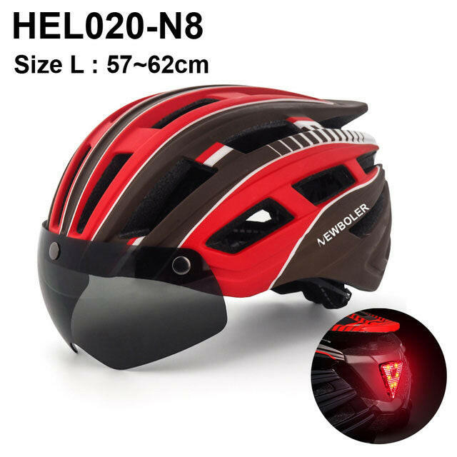 NEWBOLER Cycling Helmet Man Women LED Light Helmet Road Mountain Bike Helmet Lens For Riding Bicycle Sports Skateboard Scooter-WAYBIKER