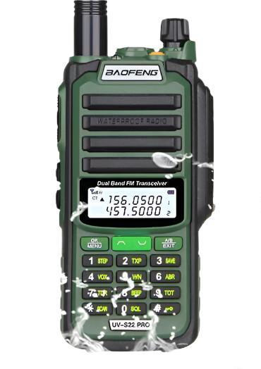 Baofeng UV-S22 Pro V2 10W IP68 Waterproof Walkie Talkie Dual Band Radio VHF UHF CB Ham Radio UV-9R Plus Portable Two Way Radio-WAYBIKER