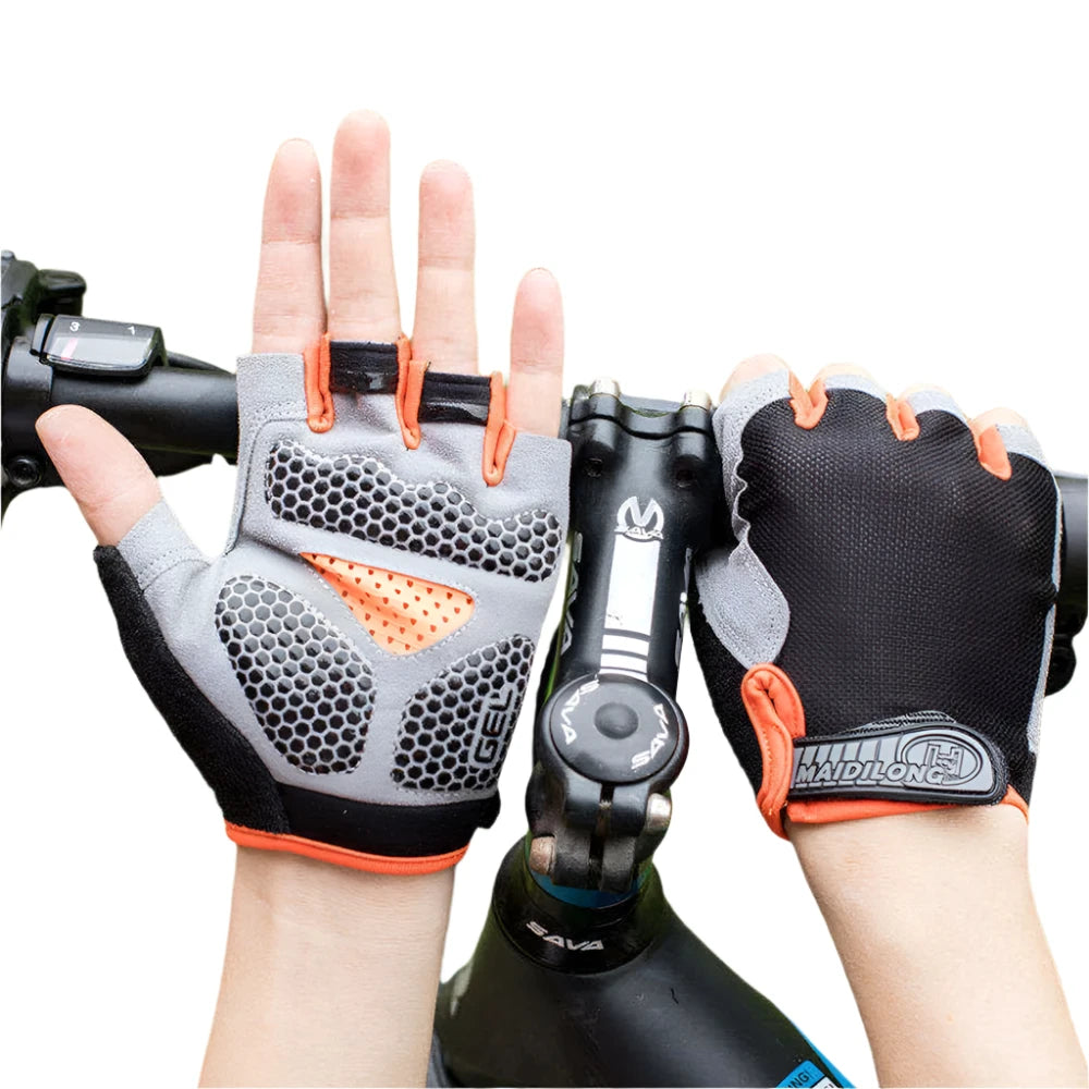 Anti Slip Shock Breathable Half Finger Gloves Breathable Cycling Gloves Fitness Gym Bodybuilding Crossfit Exercise Sports Gloves-WAYBIKER