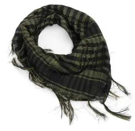 Arab Square Scarf Muslim Shawl Plaid Stripe Printed Outdoor Scarf Wind and Sand Neck Cover-WAYBIKER