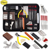 16/57/74pcs Guitar Tool Kit with Carry Bag Repair Tools String Action Ruler Luthier File Guitar Bridge Pins for Guitar Ukulele-WAYBIKER