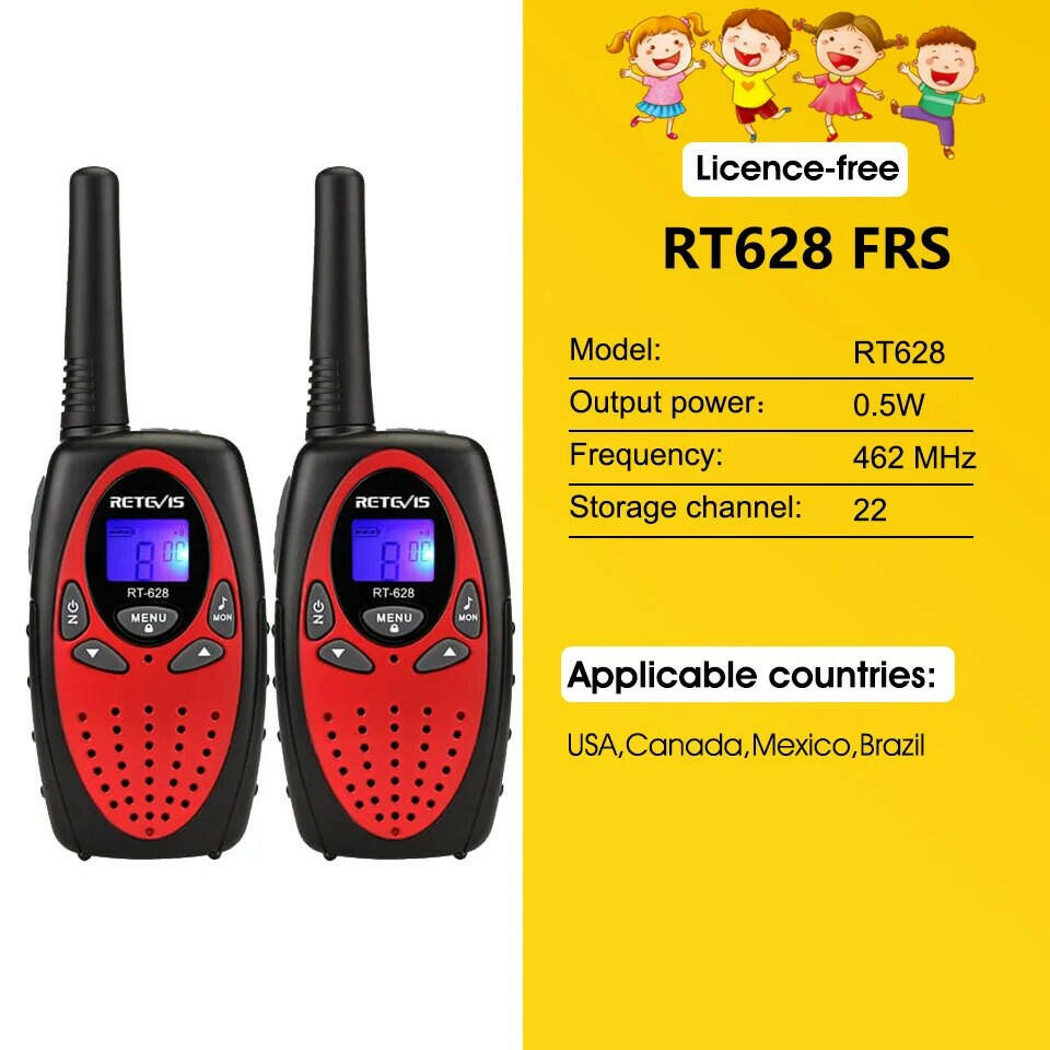 Retevis RT628 Walkie Talkie Children 2pcs PMR446 Kids Walkie-talkie Birthday Christmas Gift for Boy Girl Toy Radio Communicator-WAYBIKER