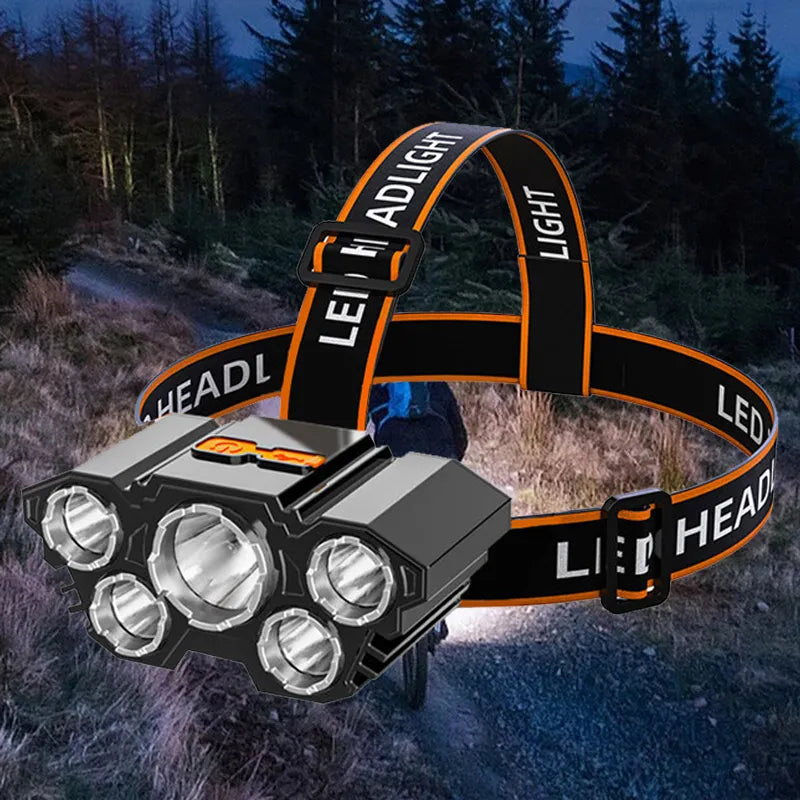 Led Headlamp Strong Light Outdoor Head Light Bright USB Recharge Fishing Headlight Long-Range Head-Mounted Mine Lamp Flashlight-WAYBIKER