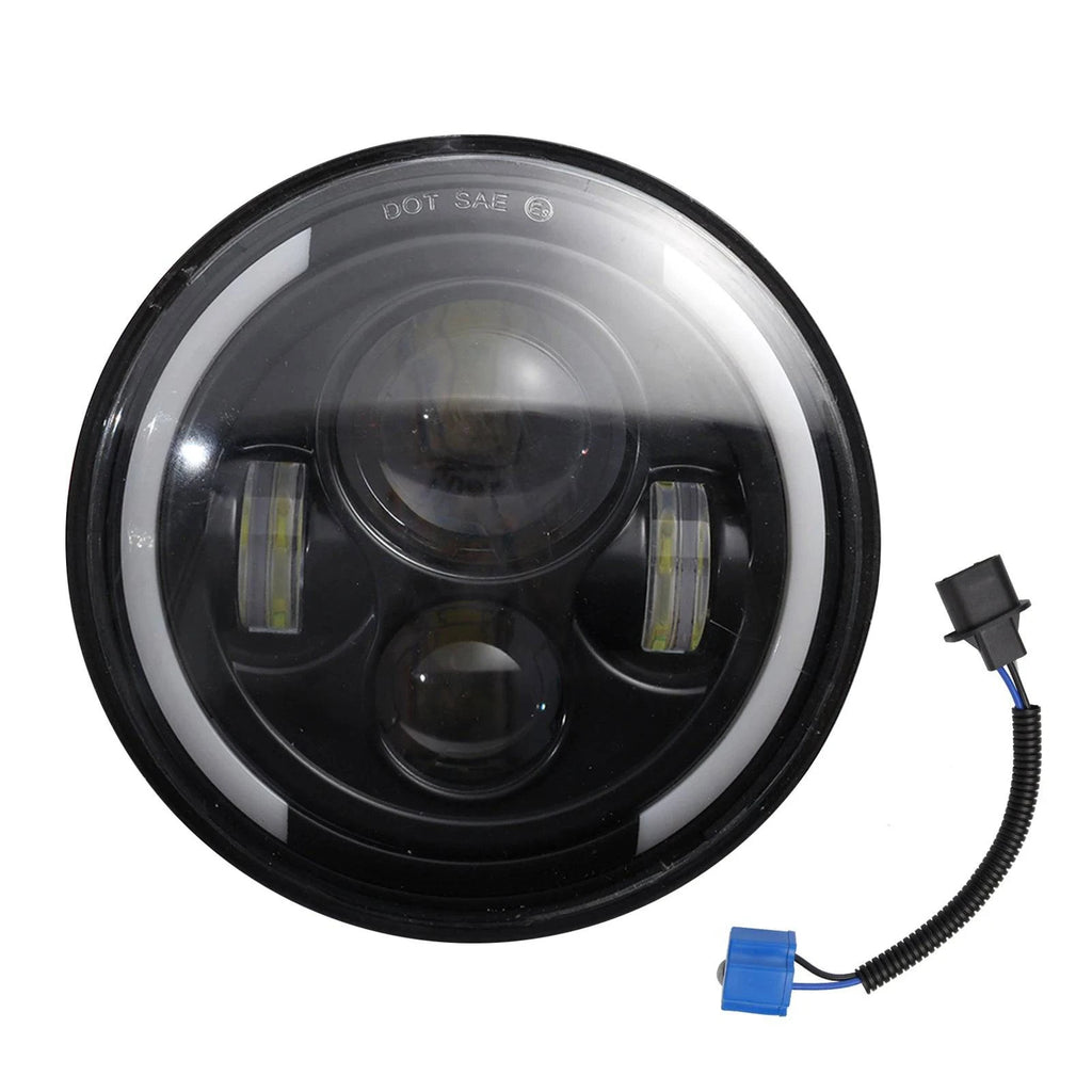 1pc 7 Inch Round Shaped LED Front Headlight Replacement For Jeep Wrangler JK LJ TJ CJ Motorcycles Headlight-WAYBIKER