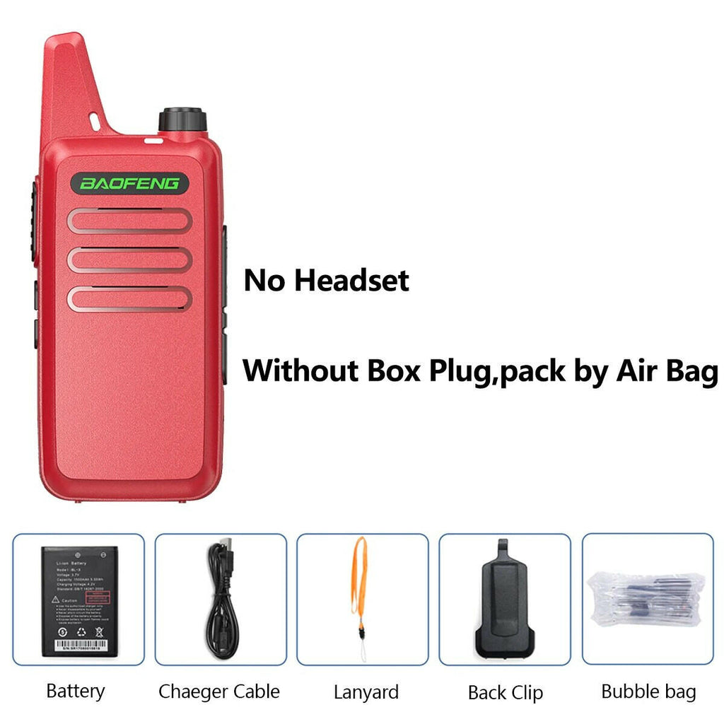 2PCS Baofeng BF-T20 5W Portable Mini Walkie Talkie VOX Charging USB For BF-C9 BF-888S KD-C1 Two Way Radio  Hotel Hunting-WAYBIKER