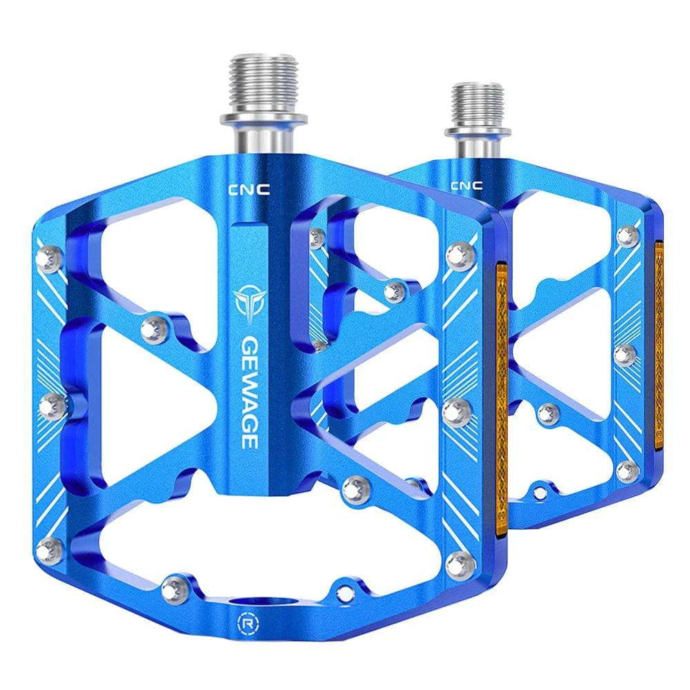 1 Pair Bike Pedals Aluminum Alloy Bicycle Pedals with Reflectors Mountain Bike Pedals Non-Slip Cycling Pedals Platform-WAYBIKER