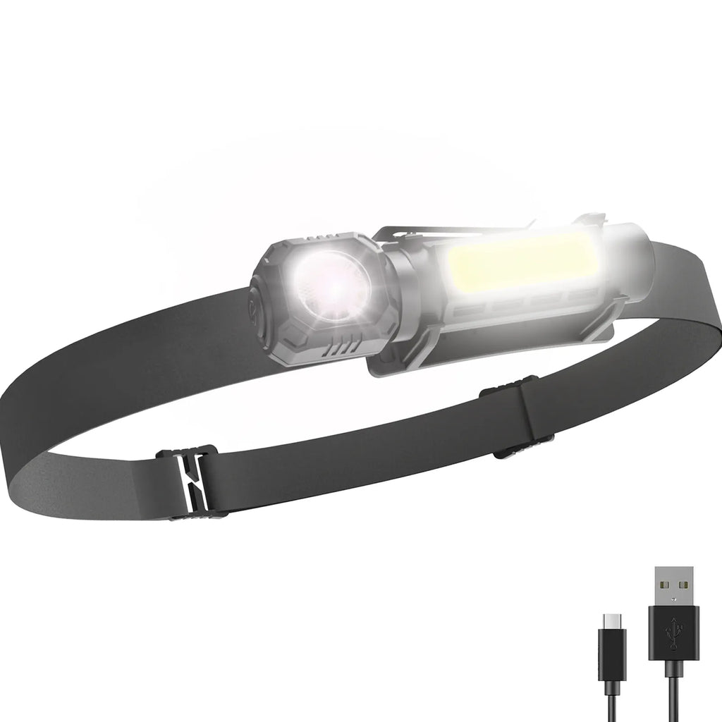 FANT.LUX Headlamp, Rechargeable Hard Hat Helmet Magnetic Head Lamp, Lightweight Headlamps for Camping, Running, Fishing, Hiking-WAYBIKER