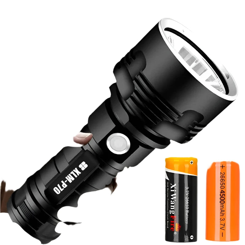 Super Bright L2 P70 LED Flashlight High Power Built-in 26650 Battery USB Rechargeable Aluminum Alloy Waterproof  Torch-WAYBIKER