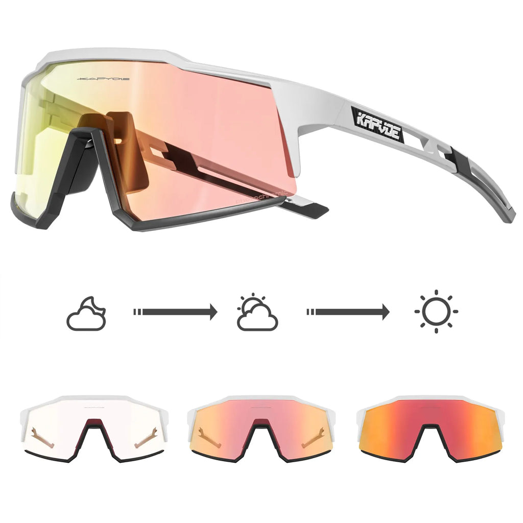 Kapvoe Photochromic Cycling Sunglasses Mtb Bicycle Cycling Glasses Women Men Bike Eyewear Outdoor Sports Goggles-WAYBIKER