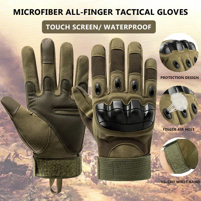 Tactical Cycling Gloves Shooting Gloves Touch Design Sports Protective Fitness Motorcycle Hunting Full Finger Hiking Gloves-WAYBIKER