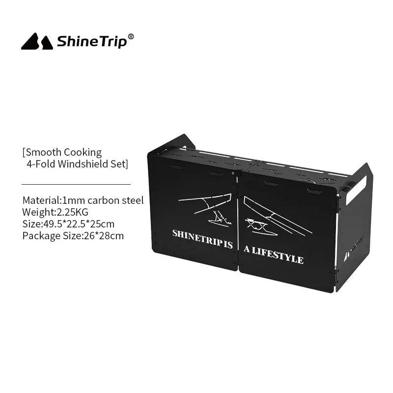 ShineTrip Outdoor Cassette Stove Heat Shield Camping Quad Fold Portable Windscreen Thickened Folding Windshield ﻿-WAYBIKER