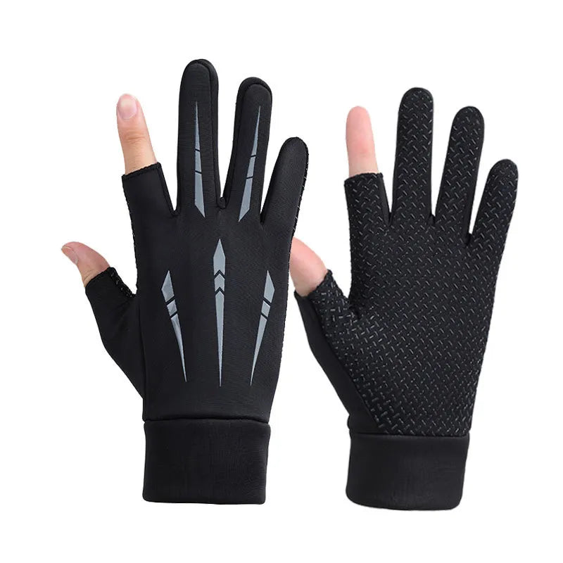 Autumn Winter Cycling Men's Gloves Waterproof Warm Outdoor Touch Screen Non-slip Fishing Driving Gloves Male Motorcycle Sports-WAYBIKER