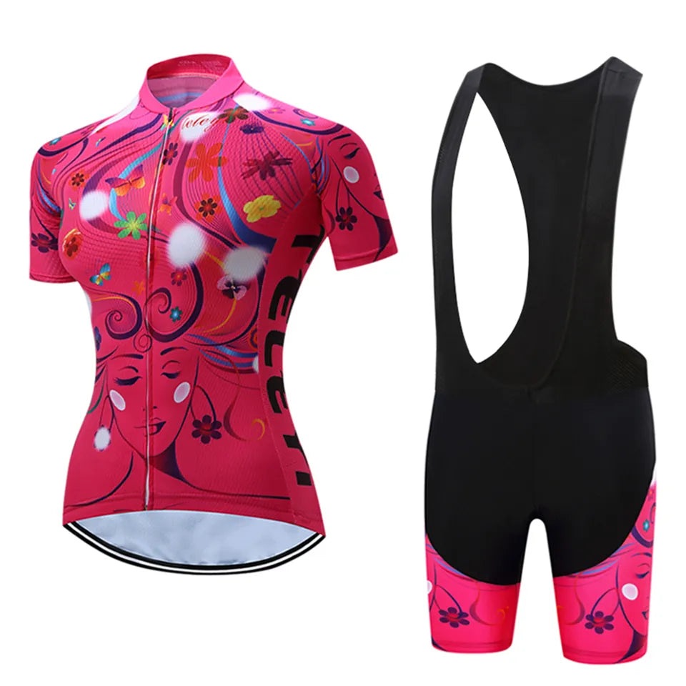 2023 Jersey Set Short Sleeve Cycling Clothes Riding Clothing Fashion Leisure Bike Wear Women MTB Women Breathable Quick-Dry-WAYBIKER